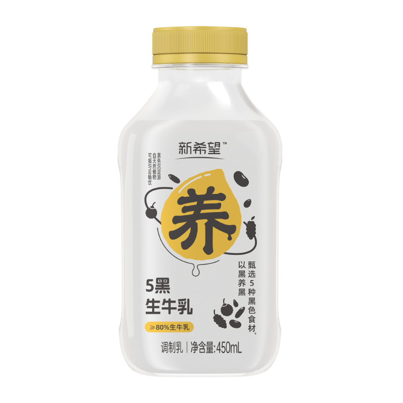 新希望五黑牛乳低温冷藏450ml/瓶