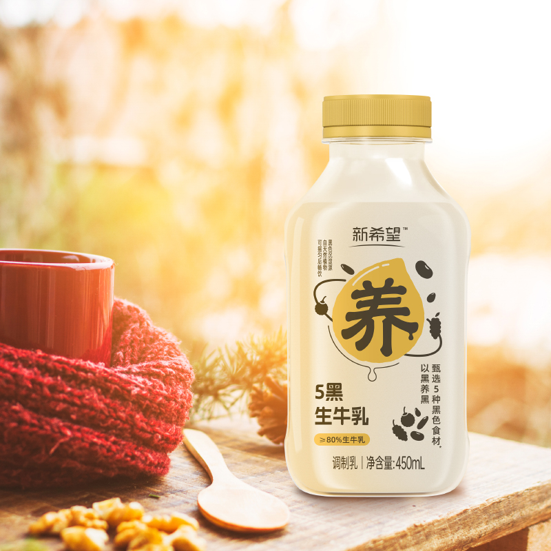新希望五黑牛乳低温冷藏450ml/瓶